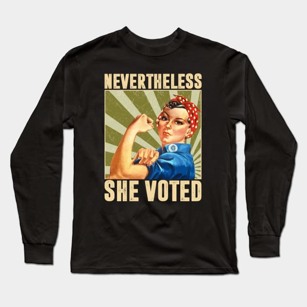 Nevertheless She Voted Feminist 2020 Long Sleeve T-Shirt by springins